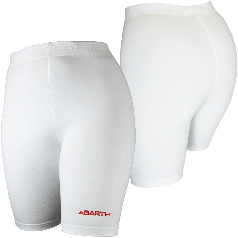 Abarth Ladies White Tight Fit Sports Mid Leg / Shorts
